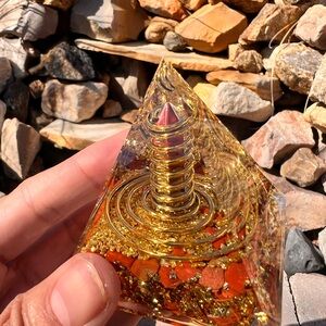 Red Jasper Orgonite Pyramid Energy Generator